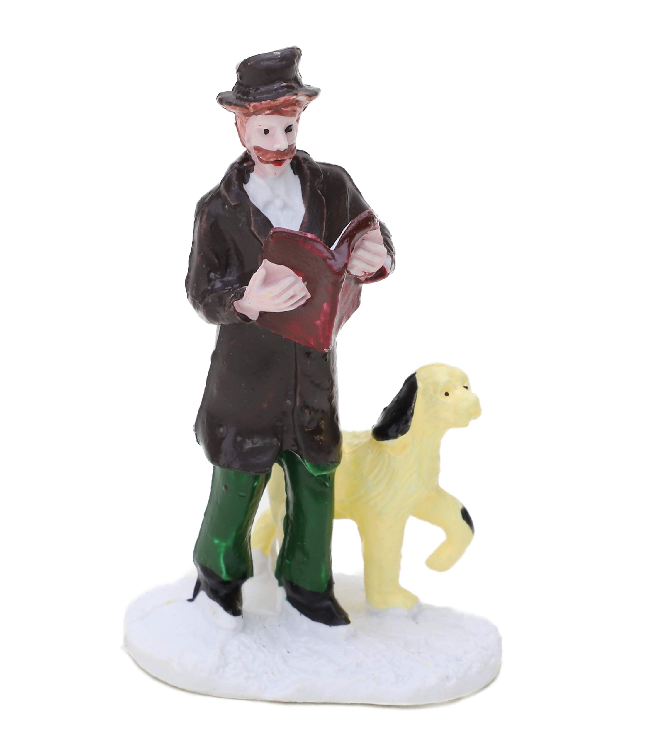 Toyland Gentleman Dog Walker Toyland® Mini Resin Christmas Collectible Ornament - Village Scene Accessories - Xmas Figures ( 1.5 X 2.5 Inch).
