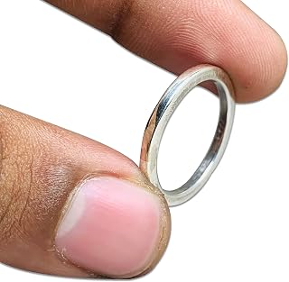 Flat Band Ring, 925 Silver Ring, Plain Band Ring, Thin Silver Band, Simple Ring, Everyday Jewellery, Stacking Ring, Unisex Ring (M 1/2)