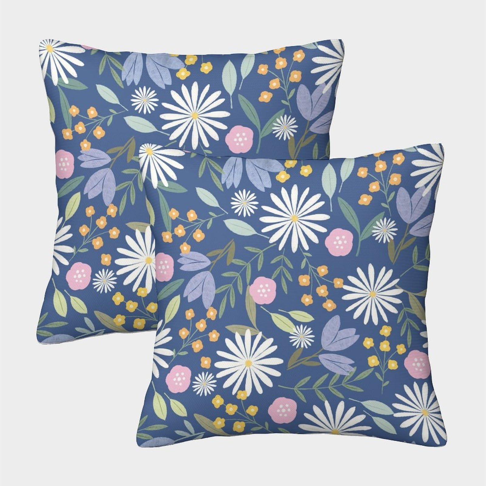 Phqazwsxe Style-16 Flower Pillow Cases Pack Of 2 Cozy Pillowcase Art Cushion Case Polyester Decor Sofa For Living Room Bedroom 40X40cm