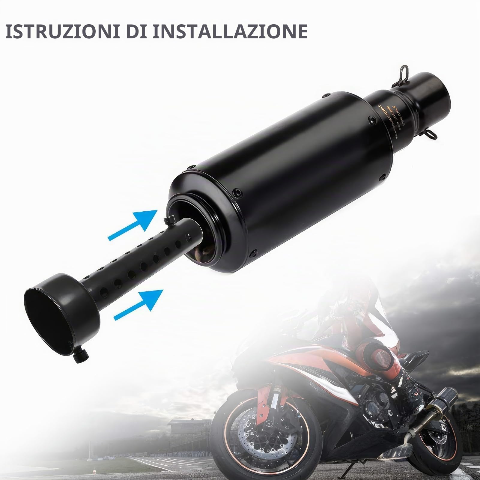 Baceyong 2 Pezzi Silenziatore Moto, DB Killer, Deflettore Tubo Di Scarico, Silenziatore Di Scarico 60mm - Nero