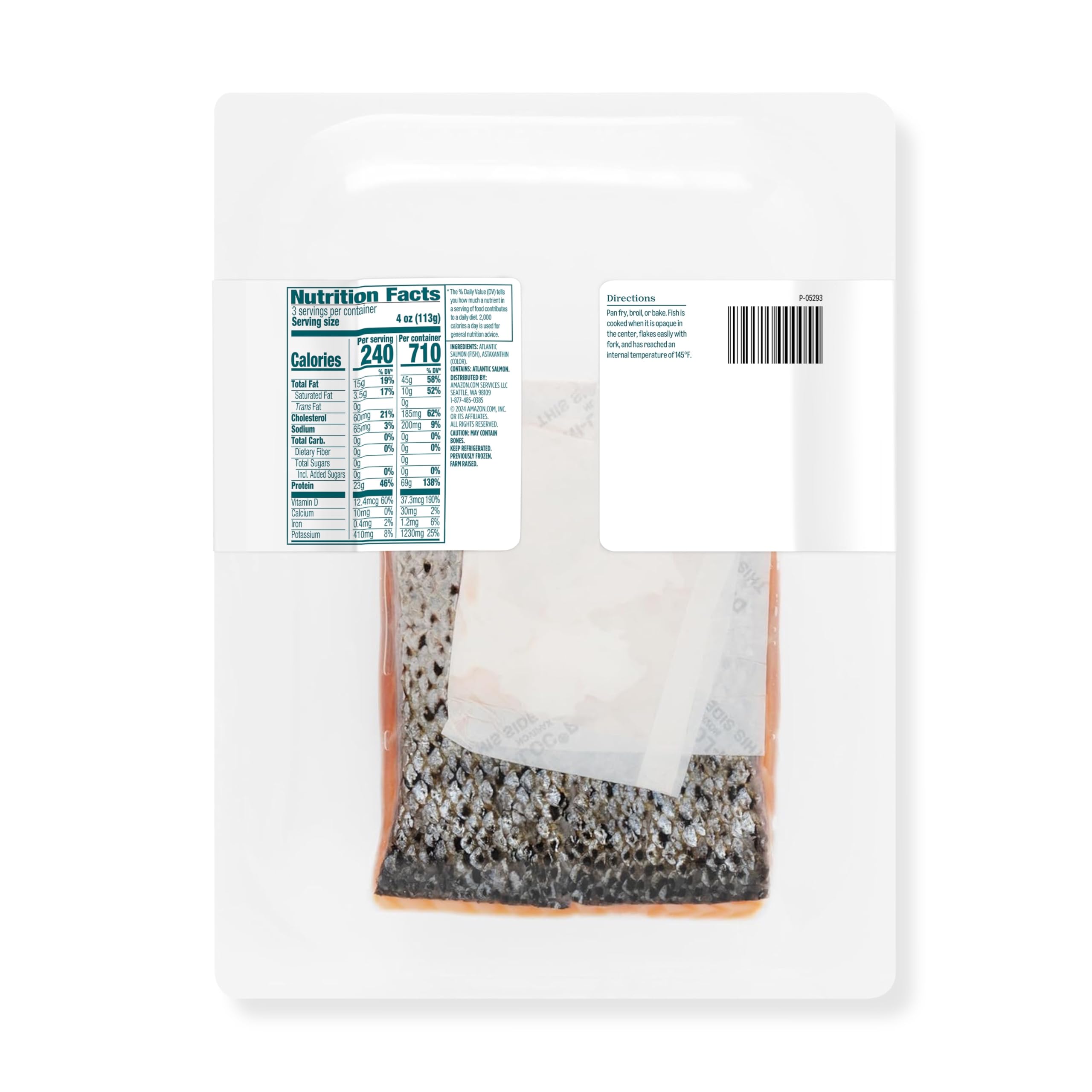 Amazon Grocery Atlantic Salmon Skin-On Fillet Portions 12 Oz Previously Fresh Brand Packaging May Vary — view 2
