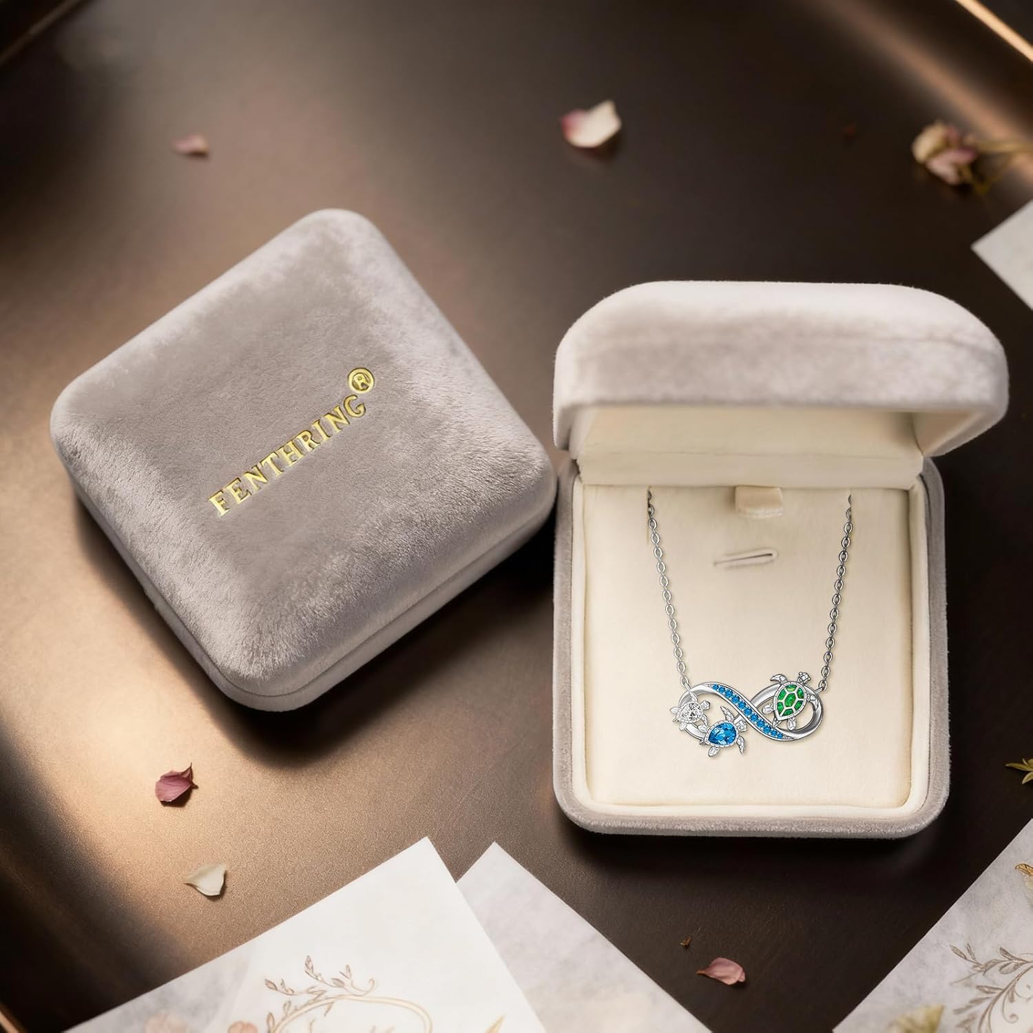 Turtle Necklace for Women Mom Sterling Silver Infinity Sea Turtle Pendant Necklaces Opal Tortoise Ocean Wave Jewelry Mothers Day Gifts - Image 5