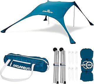 MOMEVO - Sunsail Young Family - Toldo para playa con protección UV certificada UPF50+ (hasta 4 personas, color azul petróleo)