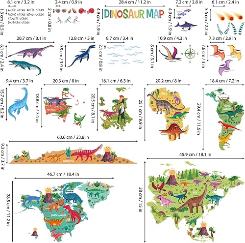 Miniatura 6 de DECOWALL SG2-2312 Dinosaurio World Wall Pegatinas Habitación Niños Guardería Dormitorio Decoración Niños Bebé Dino Sala de Juegos Viaje Guardería