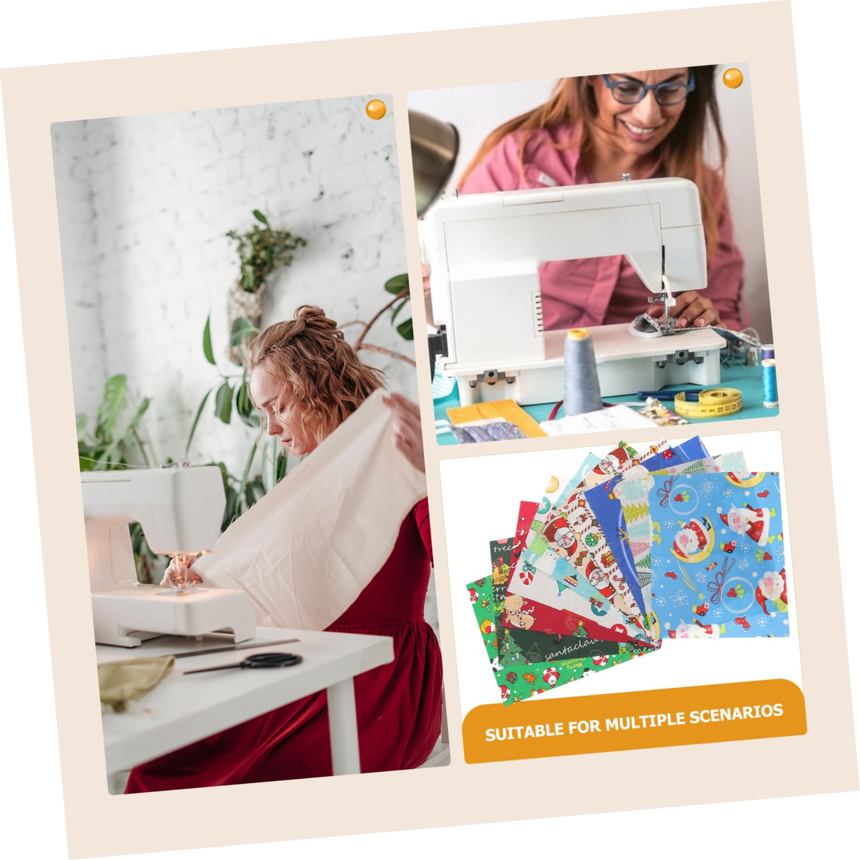 10 Hojas Tela de Algodón Navideña Floral Patchwork para Manualidades DIY Costura Diseño Aleatorio