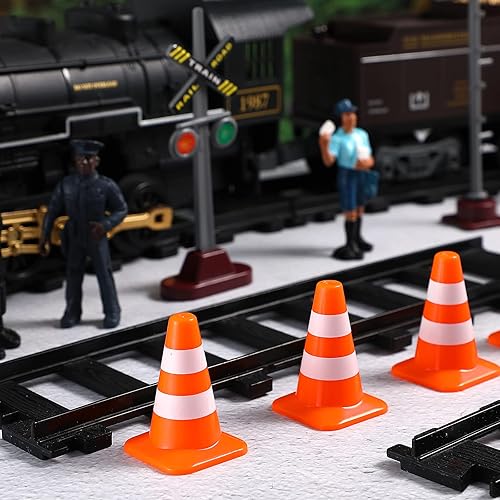 Vista 14 de TOYANDONA 14 mini conos de tráfico, 1. Señales de tráfico de juego de 37 pulgadas, conos de seguridad, mini señales de tráfico de juguete para niños