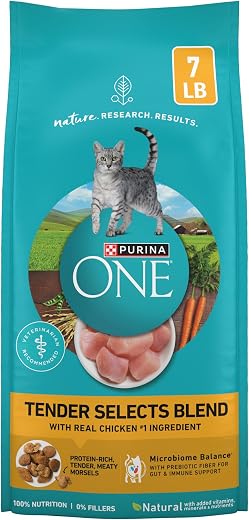 Purina ONE Natural Dry Cat Food, Tender Selects Blend With Real Chicken – 7 lb. Bag