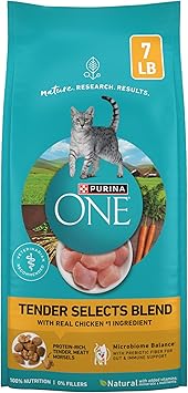 Purina ONE Natural Dry Cat Food, Tender Selects Blend With Real Chicken - 7 lb. Bag