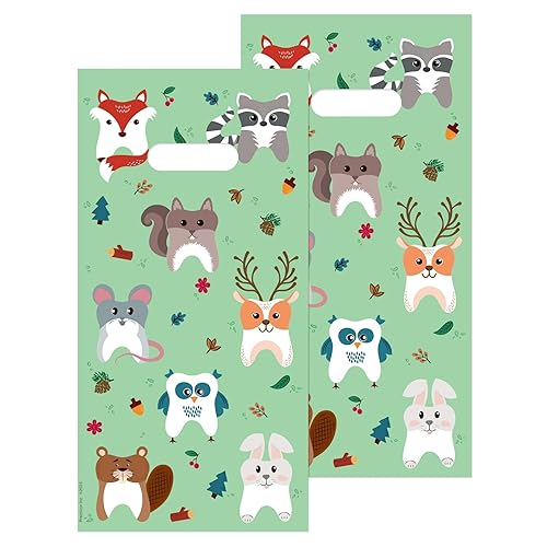 Miniatura 6 de Practicon Woodland Animals - Bolsa de regalo dental de 8 x 10 pulgadas, bolsas temáticas de otoño y otoño, bolsa de regalo para el cuidado del