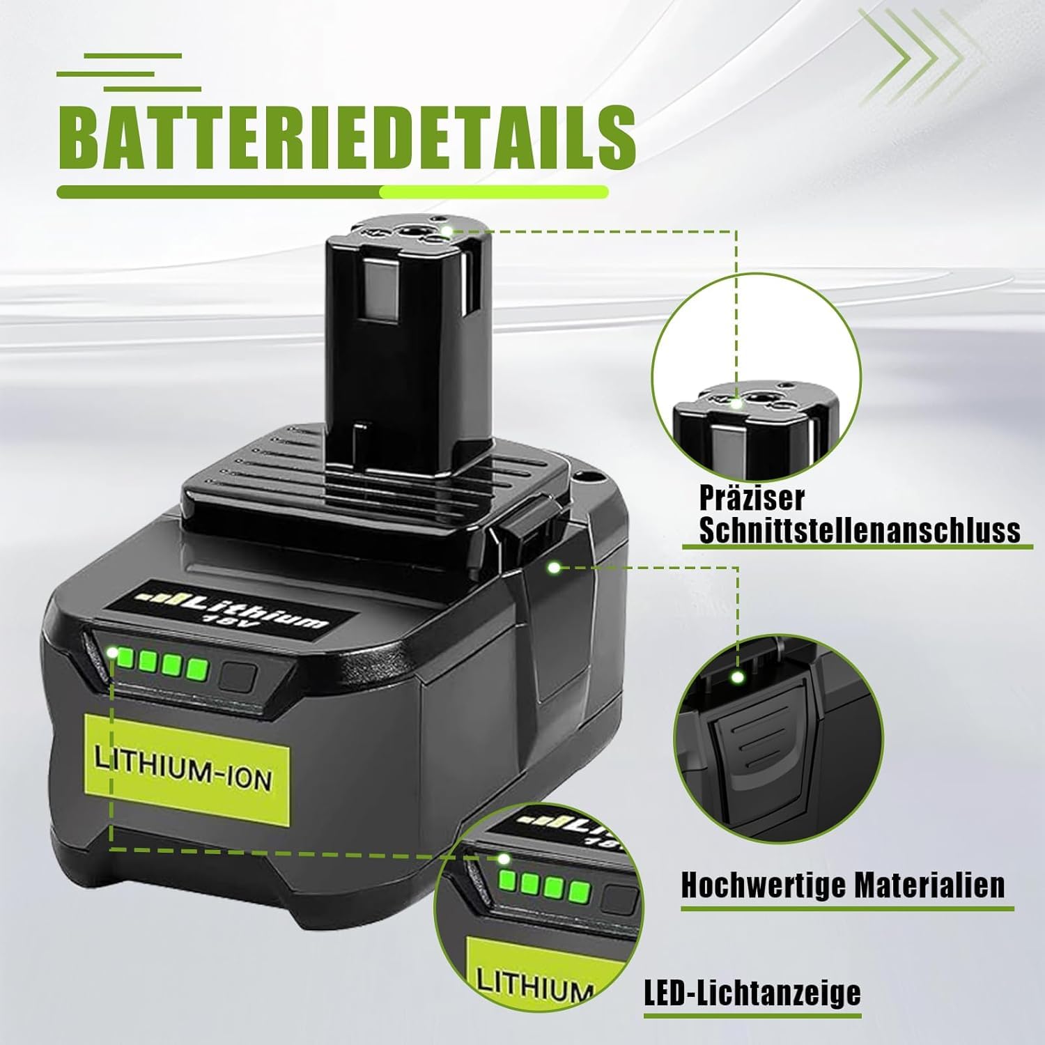 2 Stück 5,5Ah Ersatzakku für Ryobi 18V Akku P108 Li-ion Batterie Kompatibel für Ryobi ONE+ P104 P105 P107 P108 RB18L50 RB18L40 RB18L25 RB18L20 RB18L15 RB18L13 Werkzeugen Akku