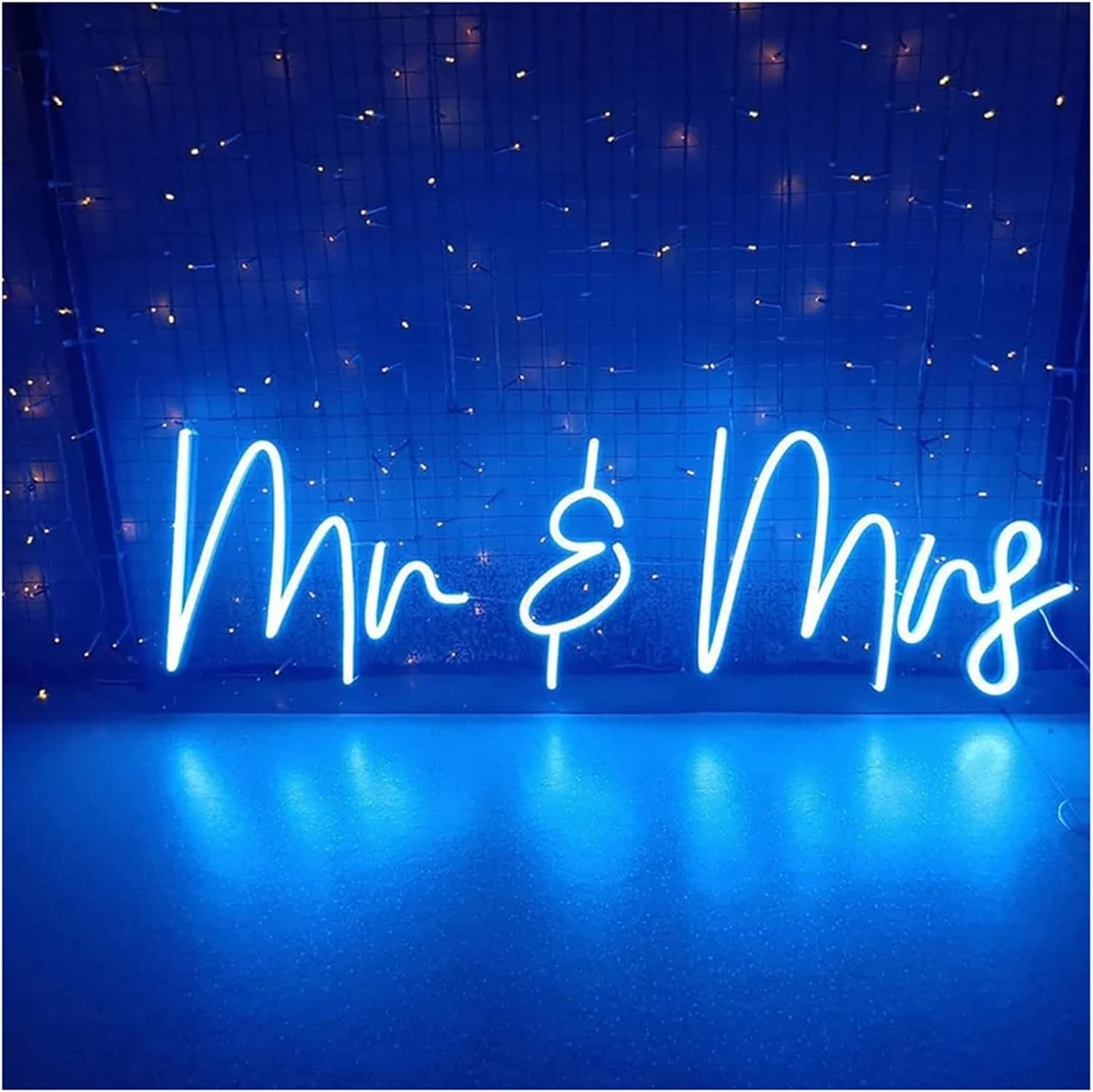 KIJyfgTR LED Neon Light Sign Mr and Mrs Neon Signs, Wedding Party Art Decor Custom Text LED Neon Lights, Wall Hanging Night Lamps Signboard, 56X18cm