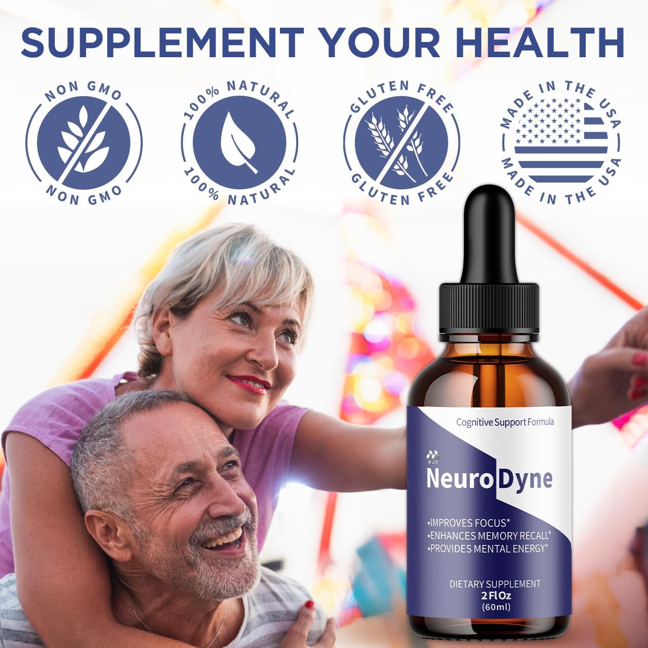 (2 Pack) Neurodyne Drops, Official Neurodyne Memory Drops with All Natural Ingredients, Advanced Neuro Dyne Supplement for Joint Health and Nerve Support with Vitamins for Women and Men (60 Servings)
