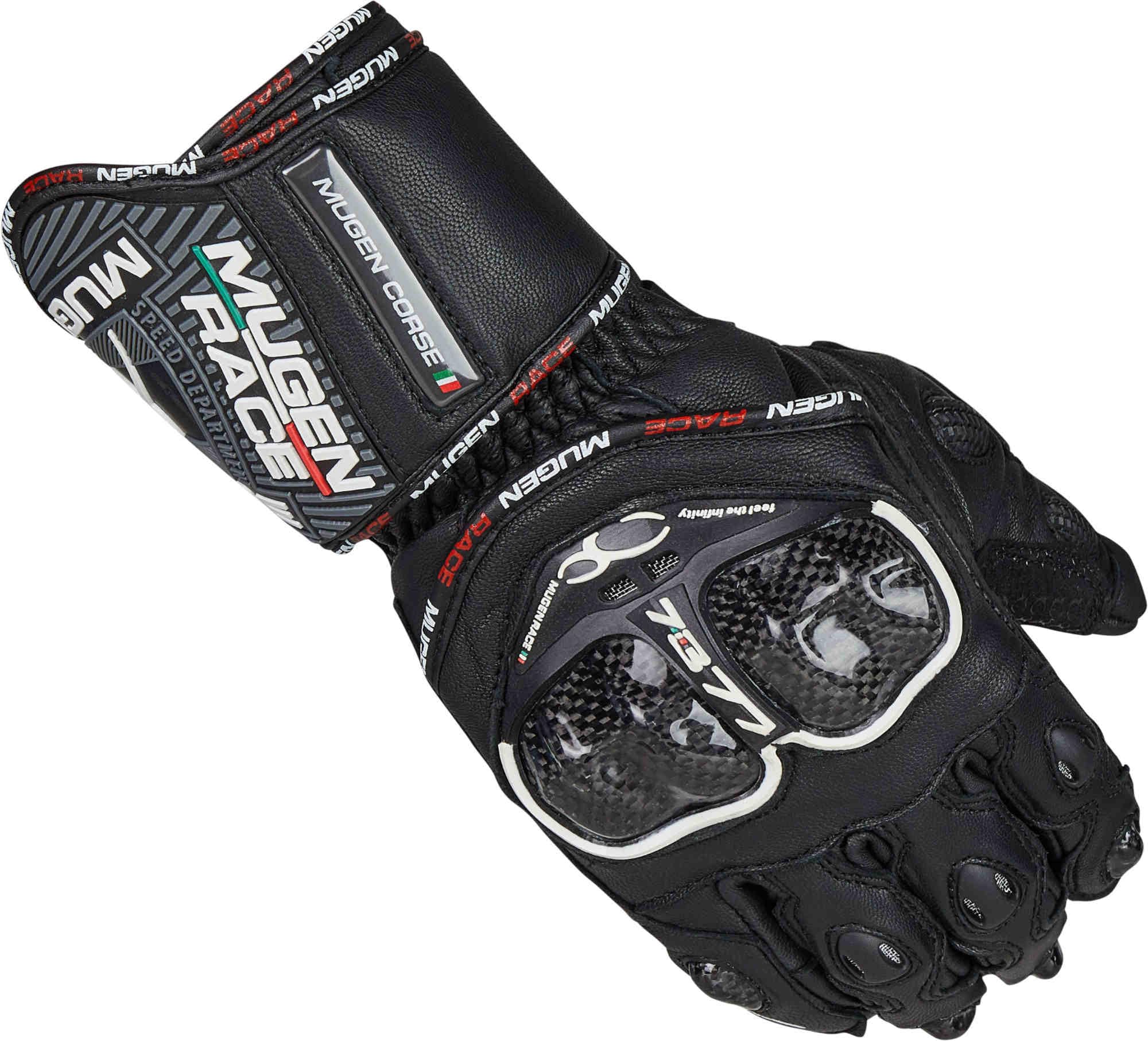 MUGENRACE Bornew Rękawice motocyklowe, czarny/biały, XS