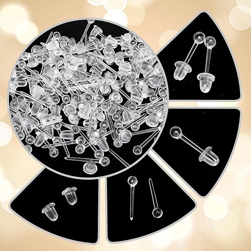 Miniatura 4 de Aretes invisibles de plástico transparente, repuesto de silicona para cirugía, trabajo, deportes, suministros de bricolaje para mujeres, niñas,