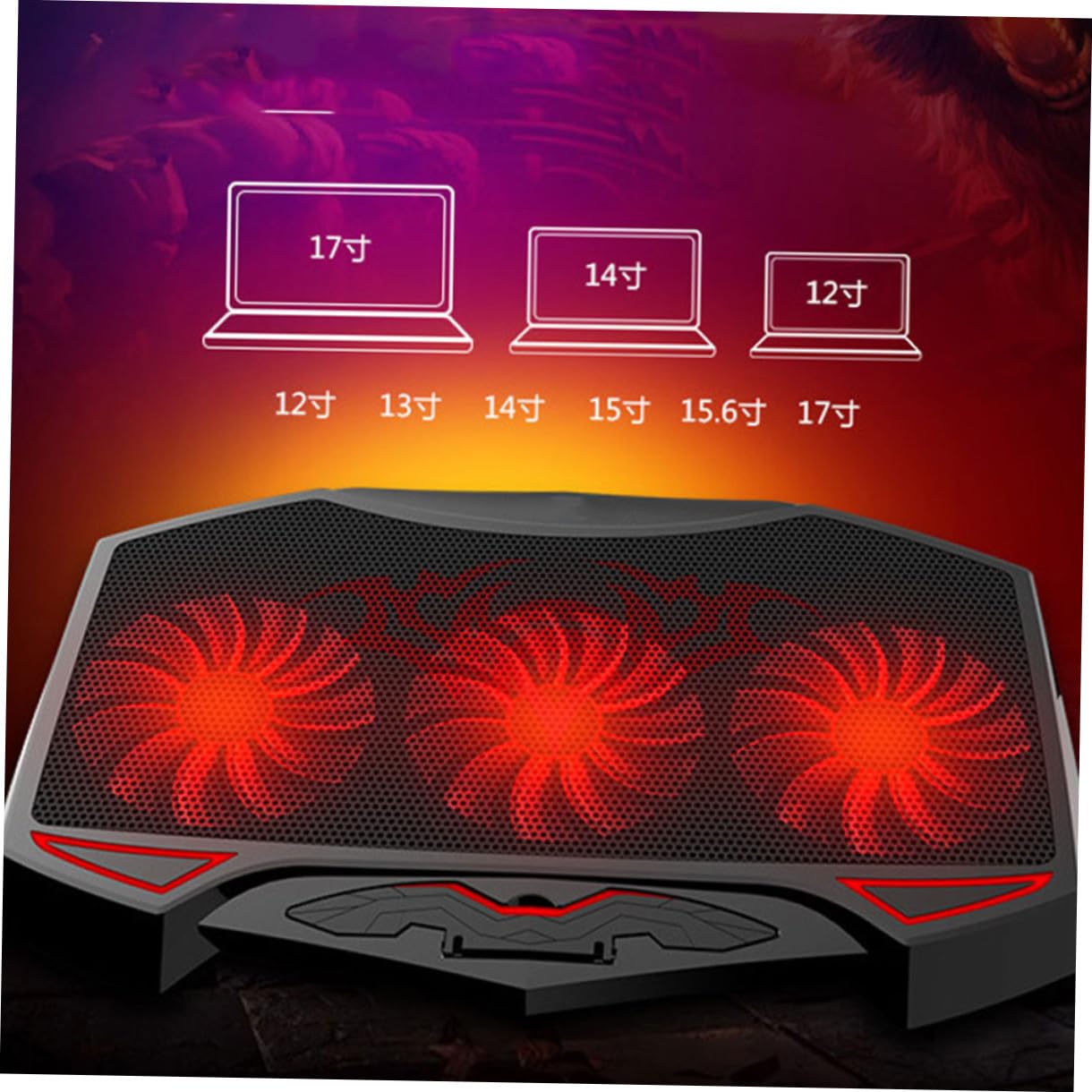 OSALADI Cooling Pad Laptop Silenzioso Regolabile Ventole Led Per Notebook Antiscivolo Dual Usb Per Alimentazione