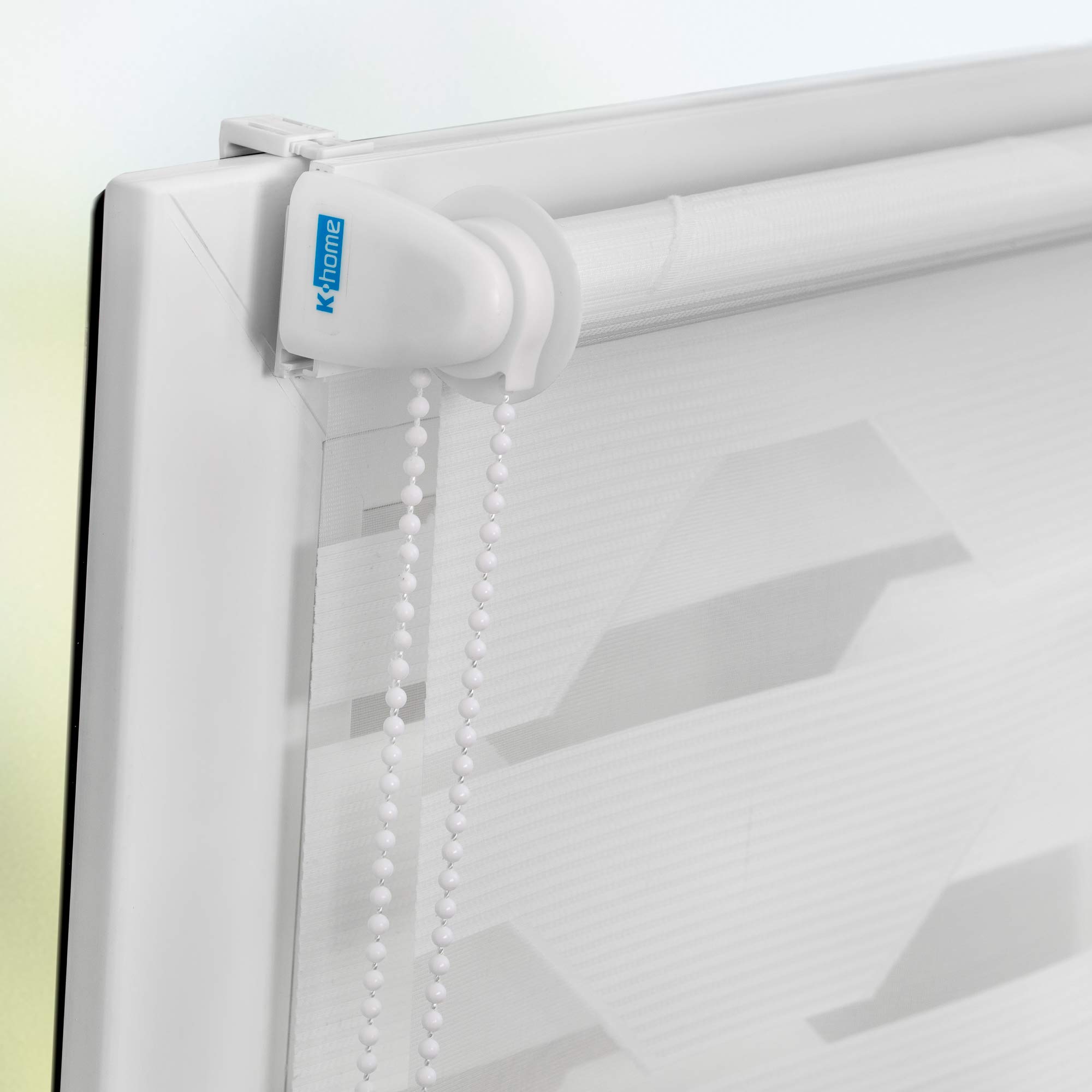 K-home® Klemmfix Doppelrollo Trapez Weiß B125 x H150 cm