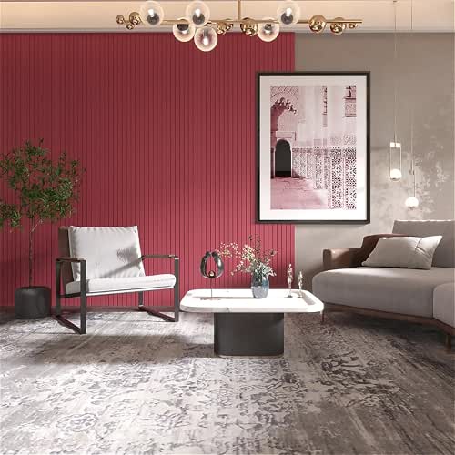 Slat Wall Paneling, Decorative Wainscoting, Modern Pink Wall Cladding, Wall