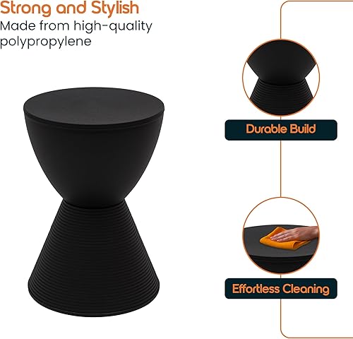 Miniatura 9 de LeisureMod Modern Boyd - Mesa auxiliar para uso en interiores y exteriores, 16.75 pulgadas de alto x 11.75 pulgadas de ancho x 11.75 pulgadas de