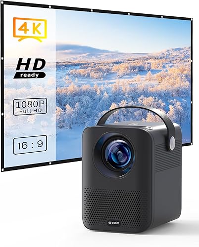 ETOE Smart Android TV Prpjector D2 Pro + pantalla de proyección de 100 ''