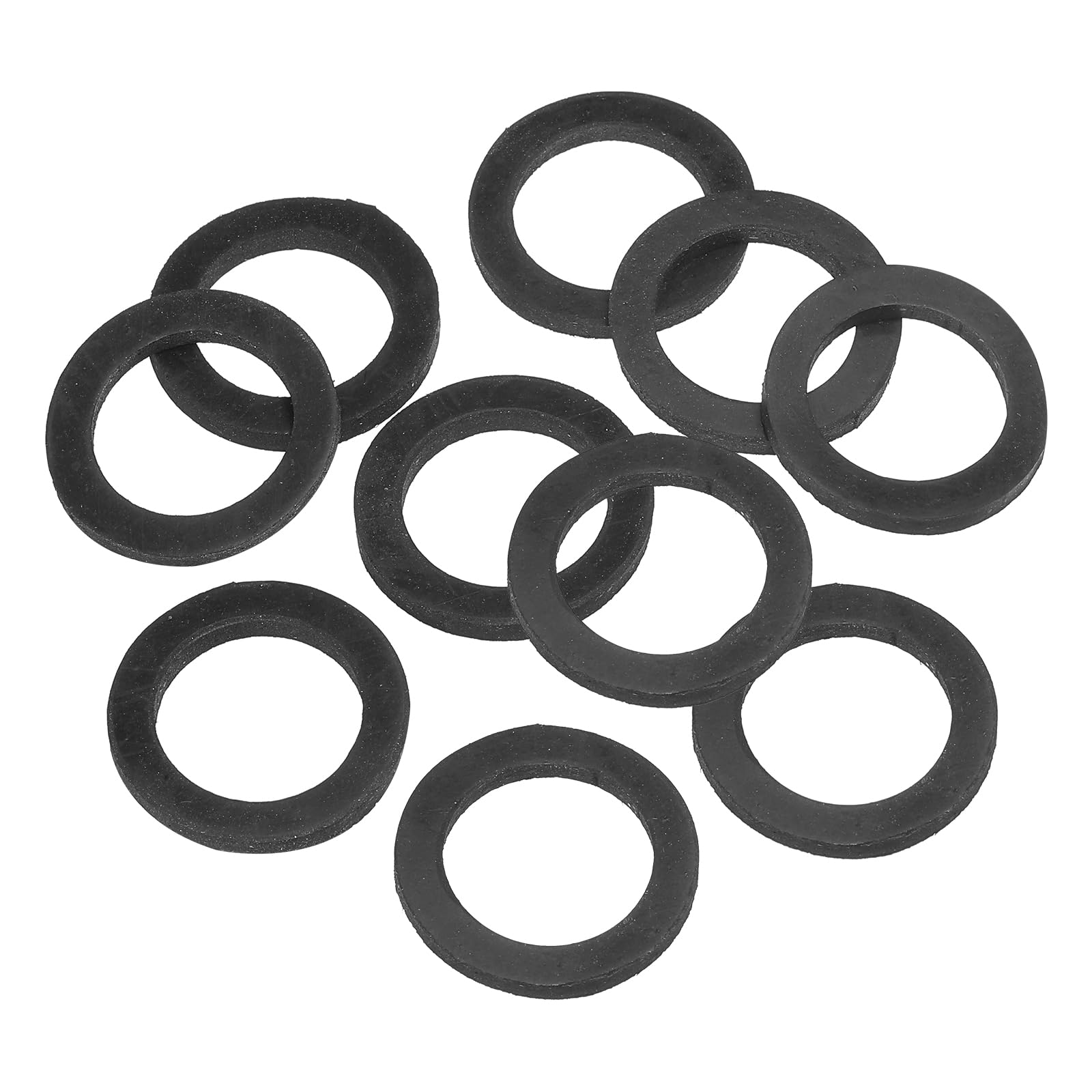 PATIKIL M20 Rubber Flat Washer, 10 Pack 20mm ID 30mm OD 3mm Thick Sealing Spacer Gasket Ring for Faucet Pipe Water Hose Fastener Bolt, Black