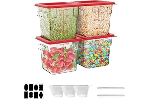 Commercial Food Storage Containers with Lids (4 Qt, Set of 10)