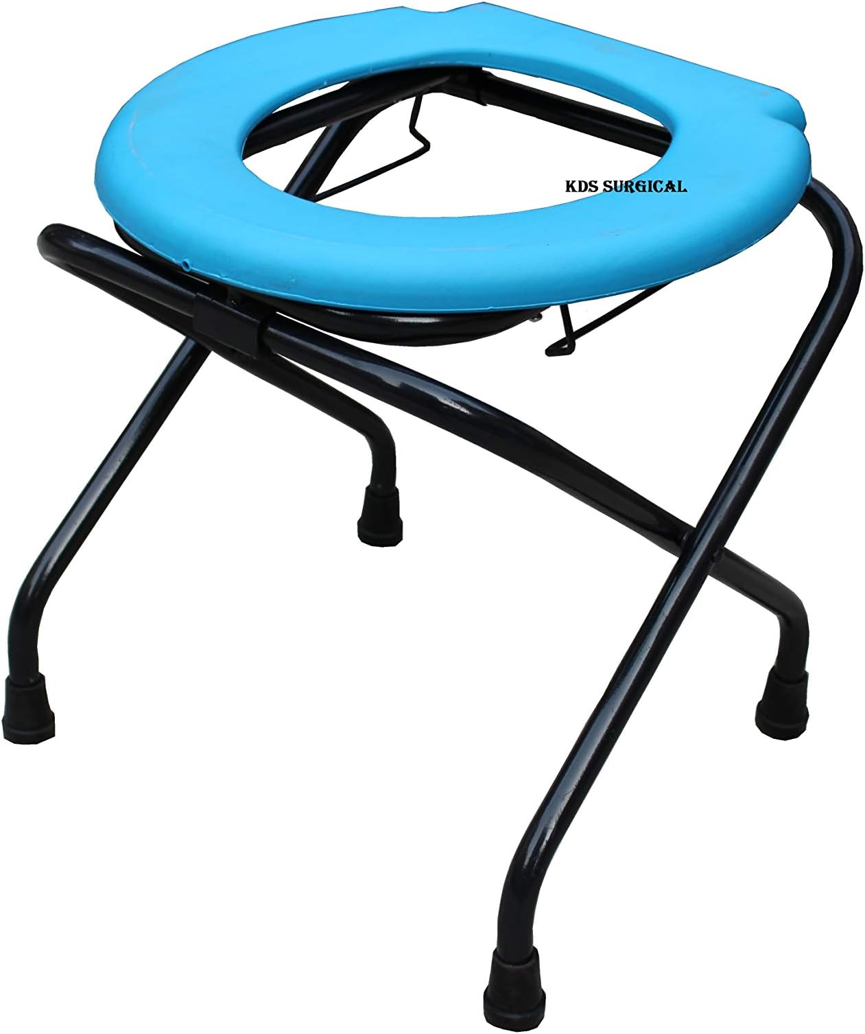 Blue Seat Comfort premium Folding Commode Chair/Stool With Lock