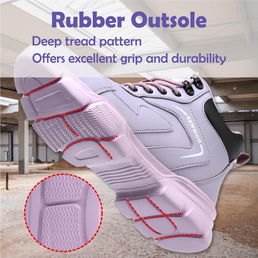 Impermeabile Scarpe Antinfortunistiche Alte Uomo Donna Leggere Scarponi Antinfortunistiche Stivaletti da Lavoro con Punta in Acciaio in Pelle