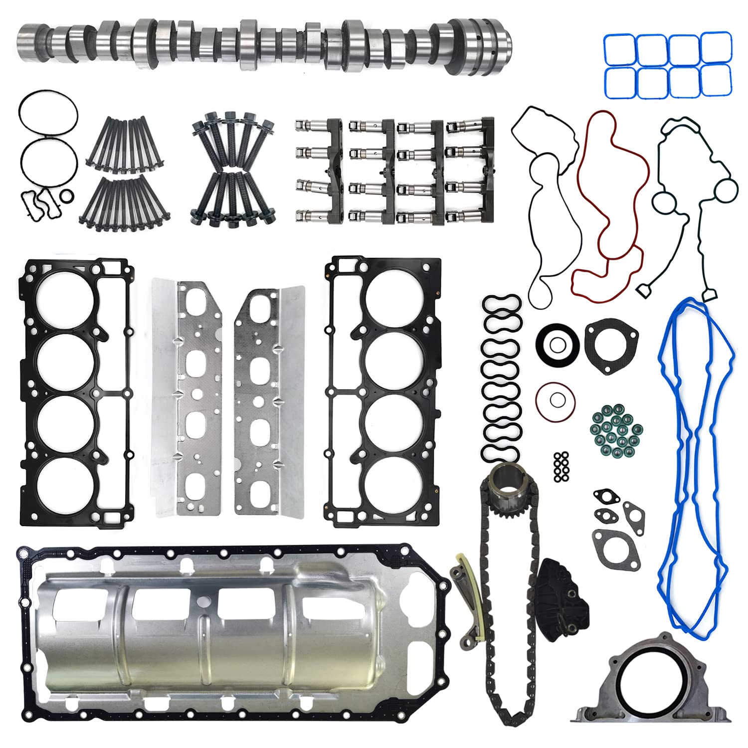 53022263AF Camshaft & MDS Valve Lifters Timing Chain Kit Compatible with Dodge Ram 1500 Durango Chrysler Aspen 5.7L Engine 2009-2015 53021728AE