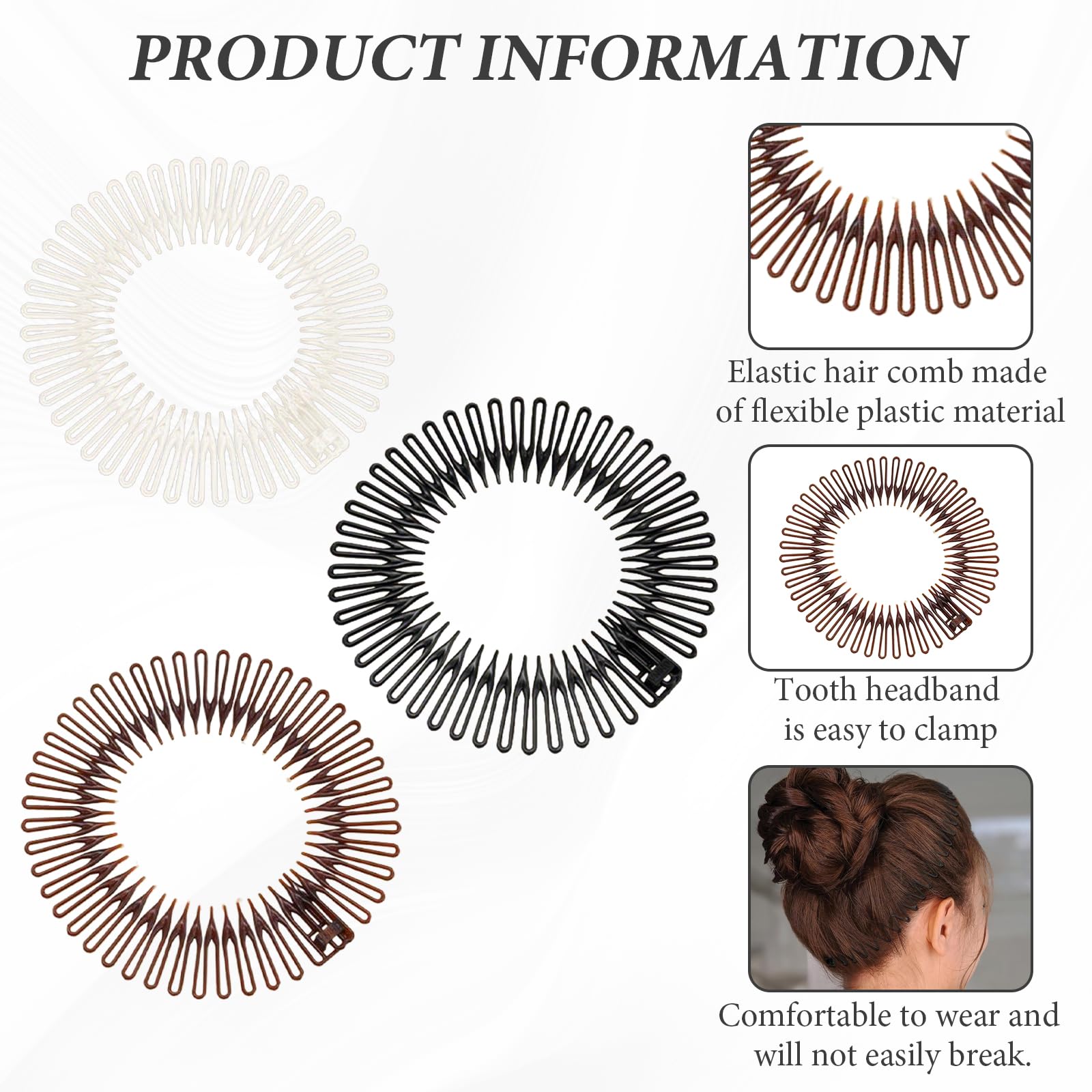 16 Pcs Zig Zag Headband, Sharks Tooth Plastic Headbands for Women's Hair, 90s Hair Band for Women and Mens - Image 2