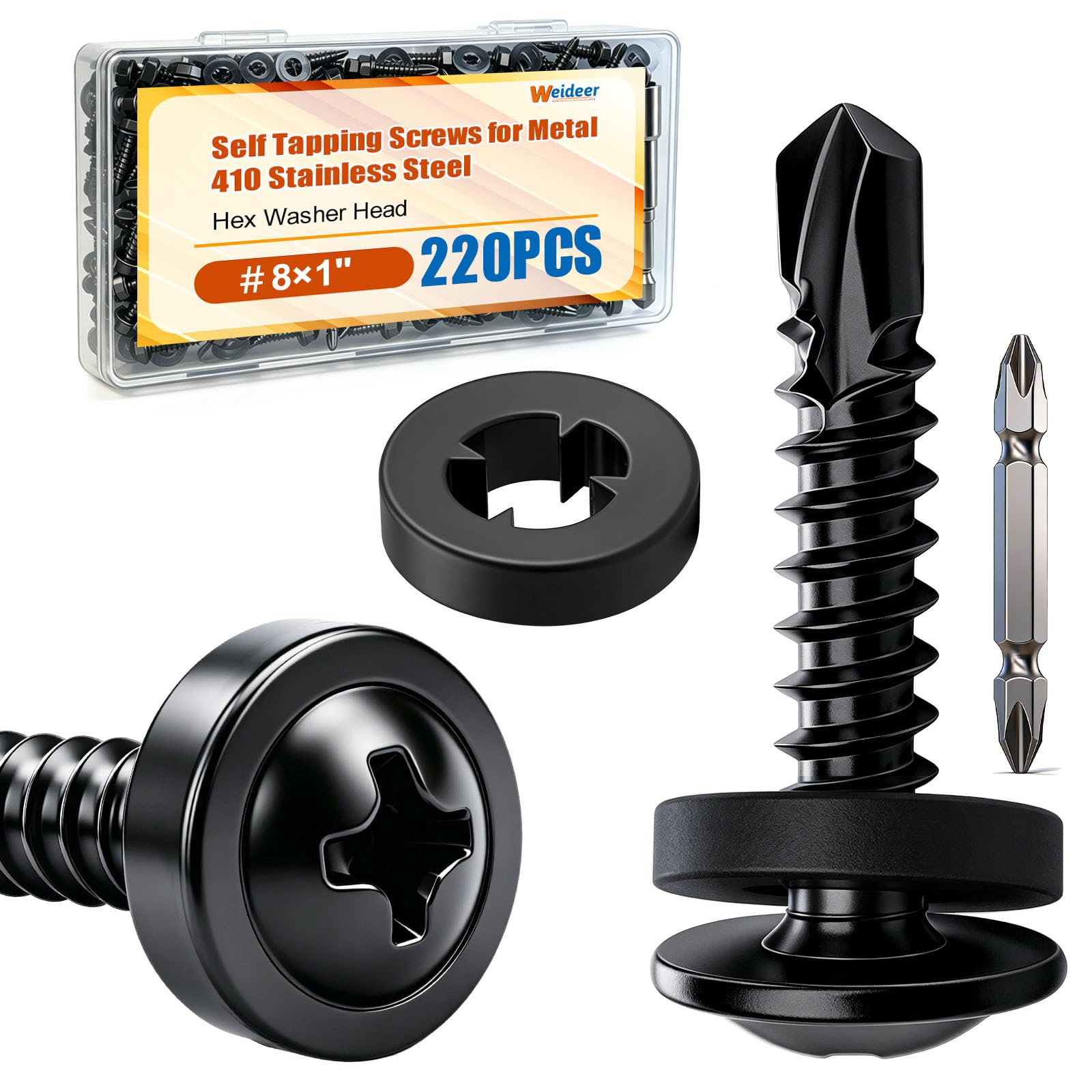 Self-Tapping Stainless Steel Screws - 250 Pack -8