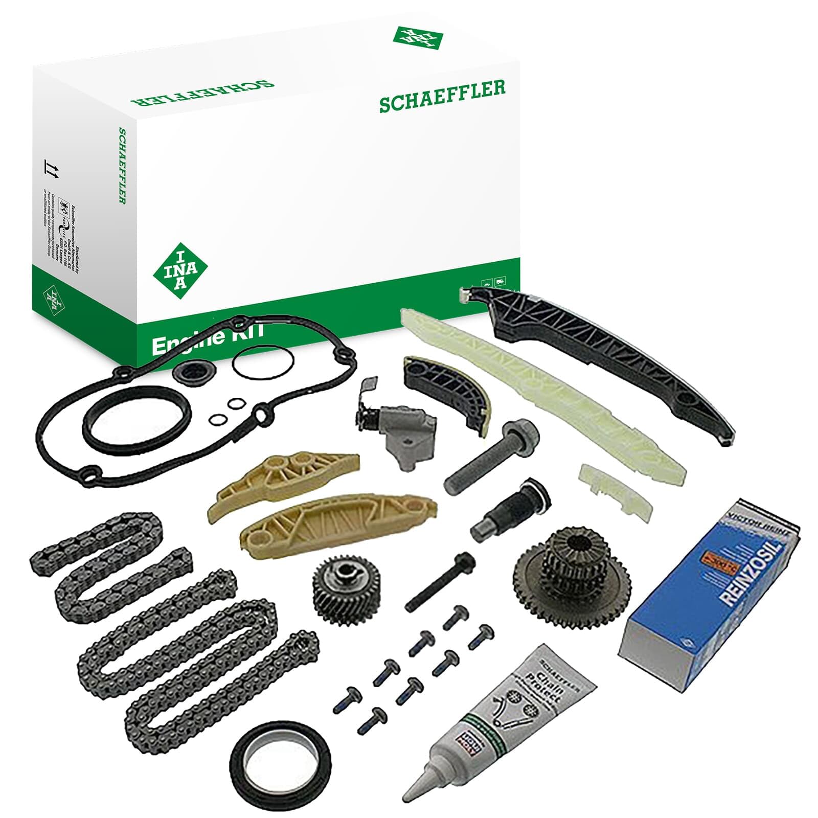 INA 559 0196 40 Kit catena distribuzione con guarnizioni con bulloni/viti idraulico idraulico | Compatibile con: AUDI A3, A3, A3 Limousine, A3 Sportback, A3 Sportback, A6 C7, A6 C8, A7 Sportback, A8 D4, Q5, Q5, TT, TT