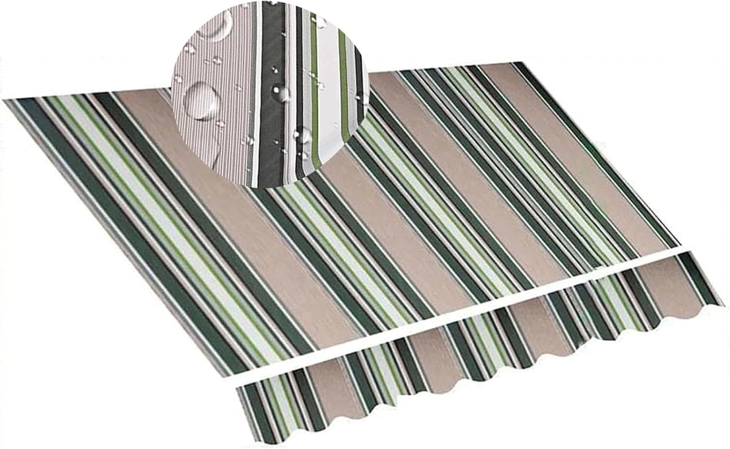 Manual Retractable Awning Shade Fabric Replacements (fabric Only) Outdoor Patio Sun Shade Canopy Canvas Water Resistant Polyester Sunshade Shelter Shade Cover For Do(Size:9.8x6.5ft,Color:Multi Stripe)