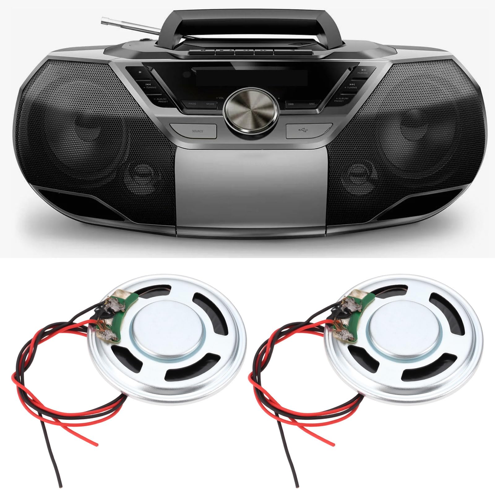 4 Mini Altoparlanti Da 36 Mm 8? 0,5 W Con Cavo Da 10 Cm Per MP3 Campanelli Allarmi Giocattoli