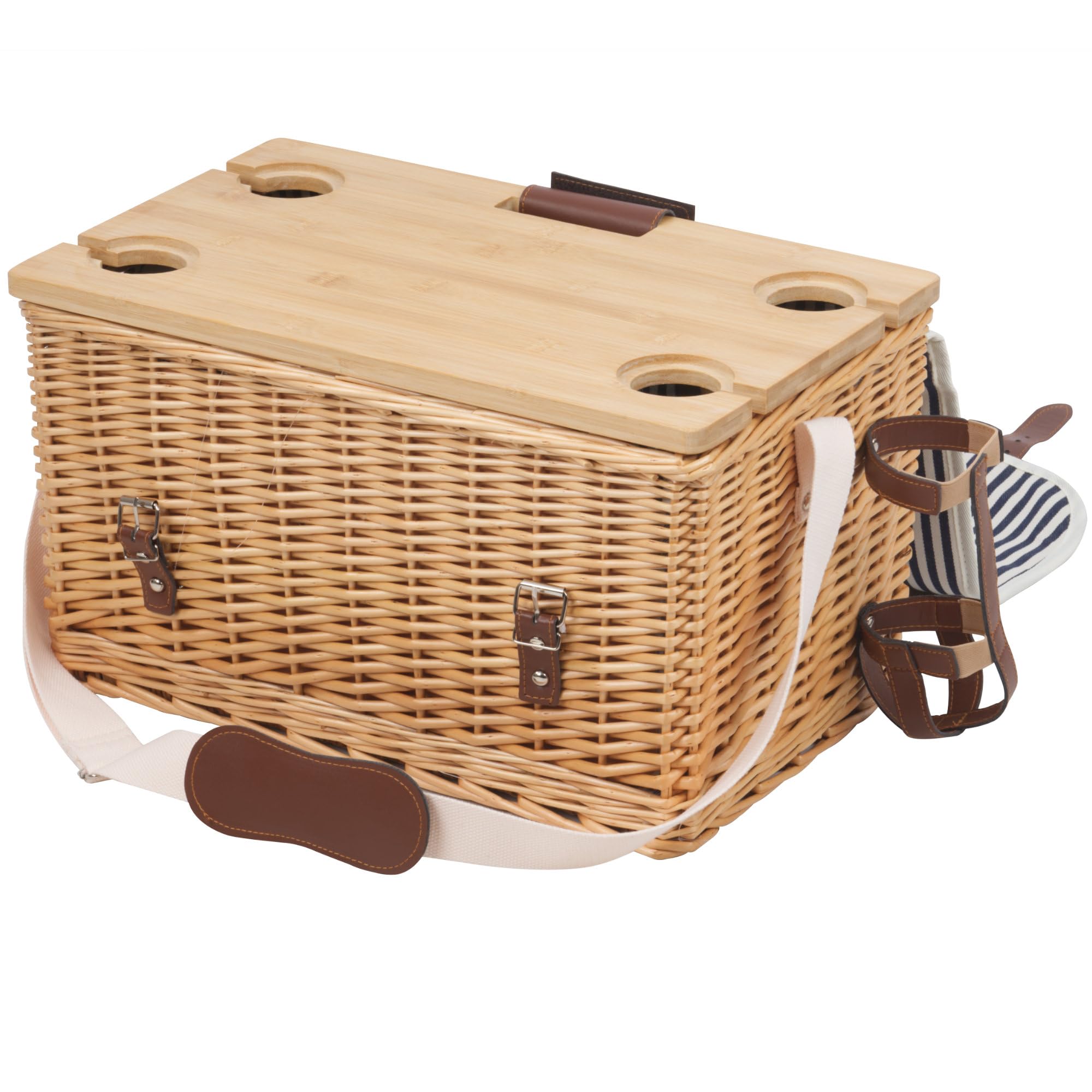 CampFeuer Picknickmand Voor 4 Personen - Complete 25-delige Set Met Serveertafel En Dekentje