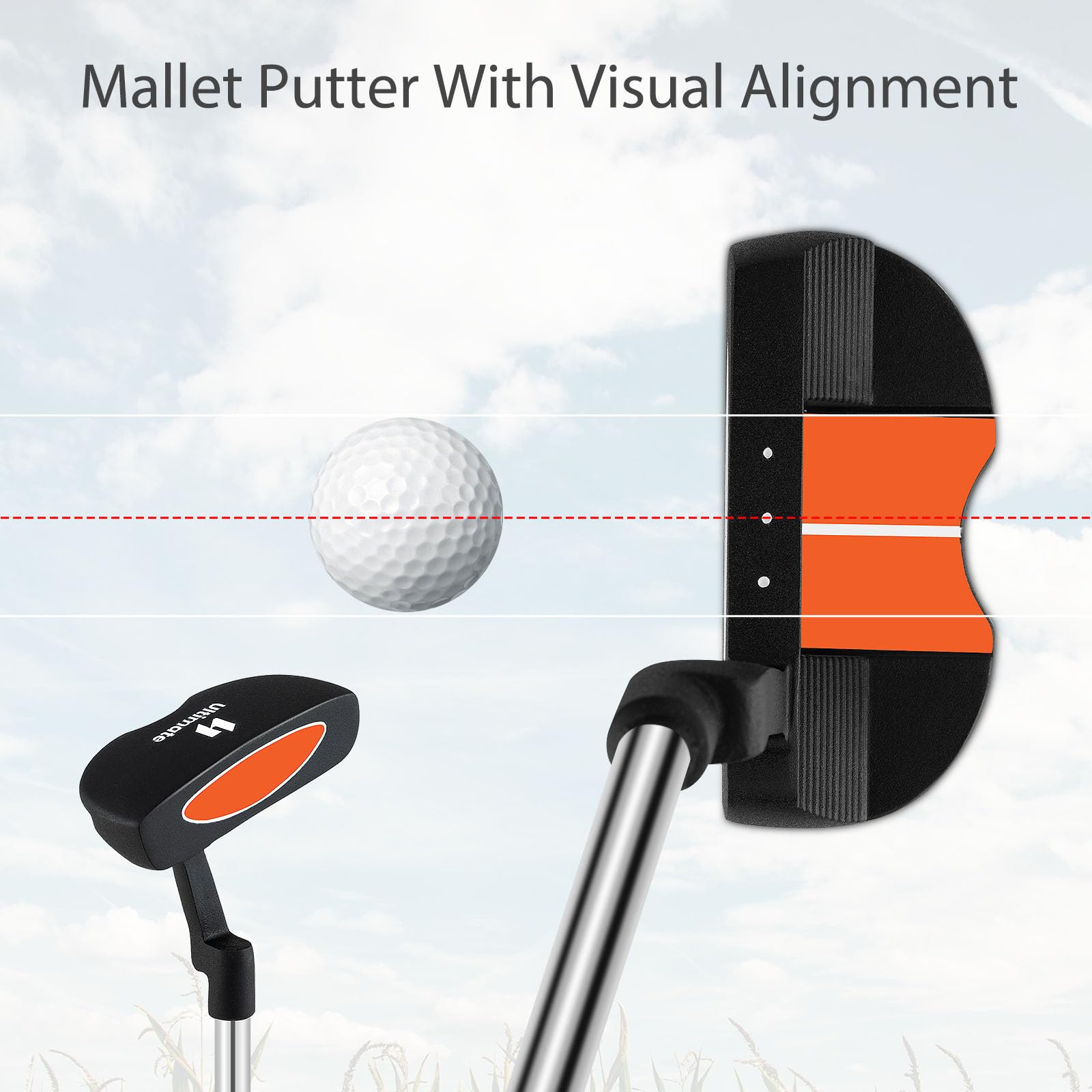 LIFEZEAL Ensemble de Clubs de Golf pour Enfant droitier avec Fer #3 Fairway, #7 & #9, Putter, Couvre-Clubs, équipement de Golf pour garçons et Filles de 8 à 10 Ans