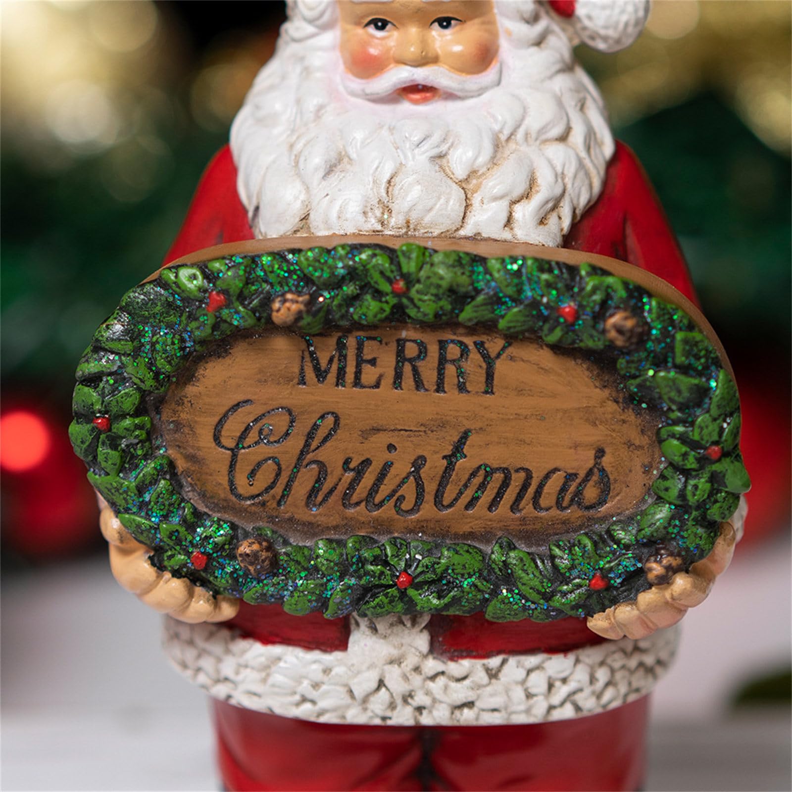 Decorazione natalizia in resina con Babbo Natale, decorazione natalizia per casa e ufficio