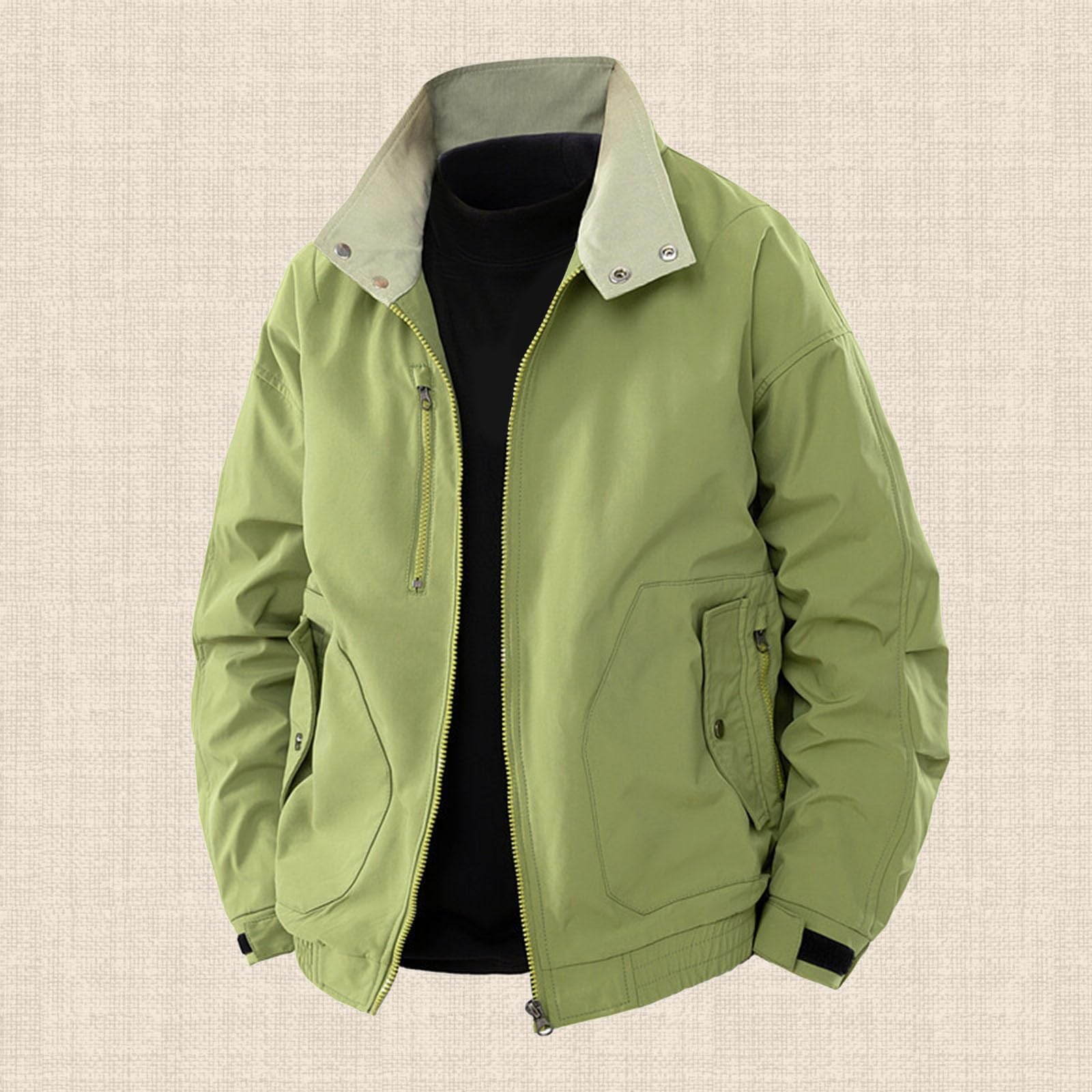 Generisch Fahrrad Regenjacke Herrenjacke im neuen robusten Stil mit lockerem Stehkragen und großer Größe