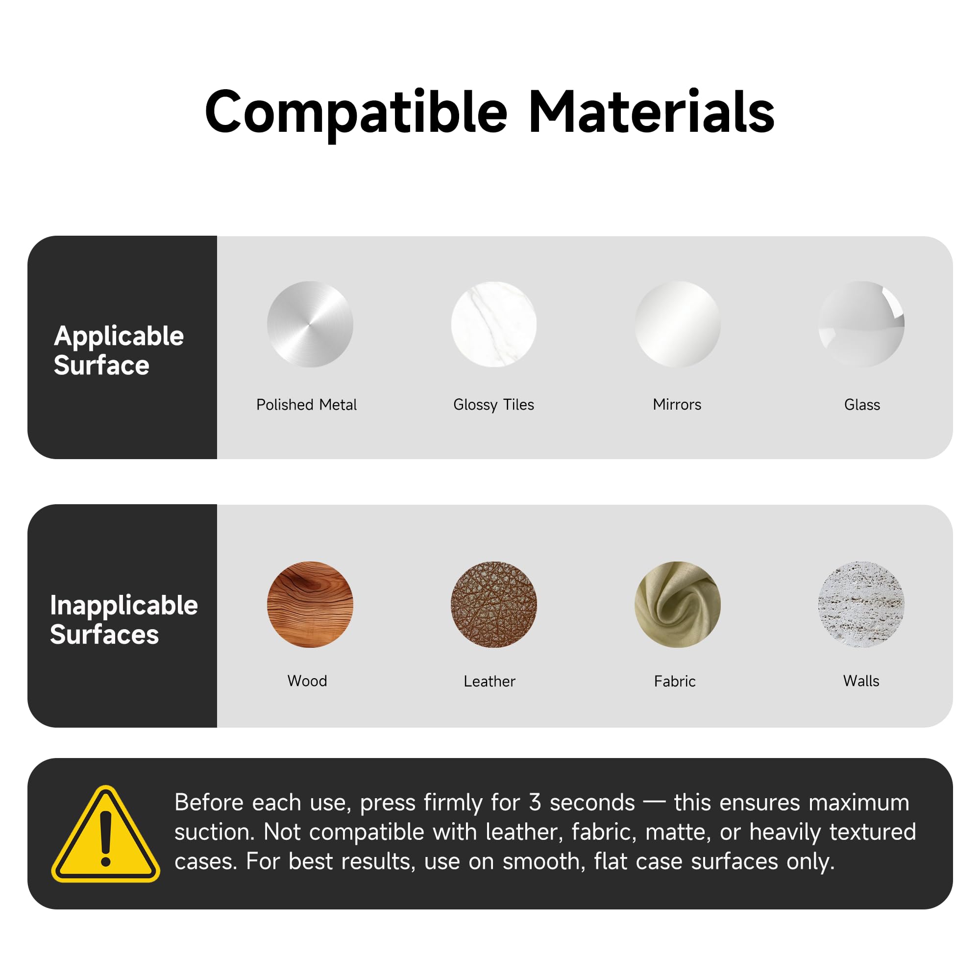 Funda de silicona con ventosa de doble cara para teléfono, soporte desmontable, manos libres, reutilizable, fácil de limpiar, soporte de agarre fuerte para selfies y videos, compatible con iPhone y