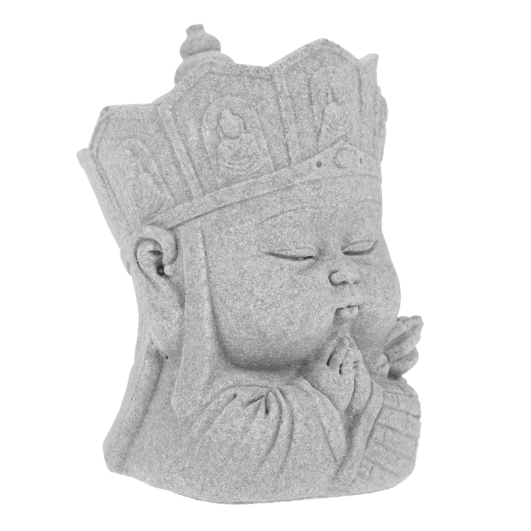 Sosoport 4piezas Estatua De Buda De Arenisca para Acuarios Decoración Creativa De Peceras y Terrarios Figura Religiosa para Paisajismo Acuático Adorno De Escritorio y Estante