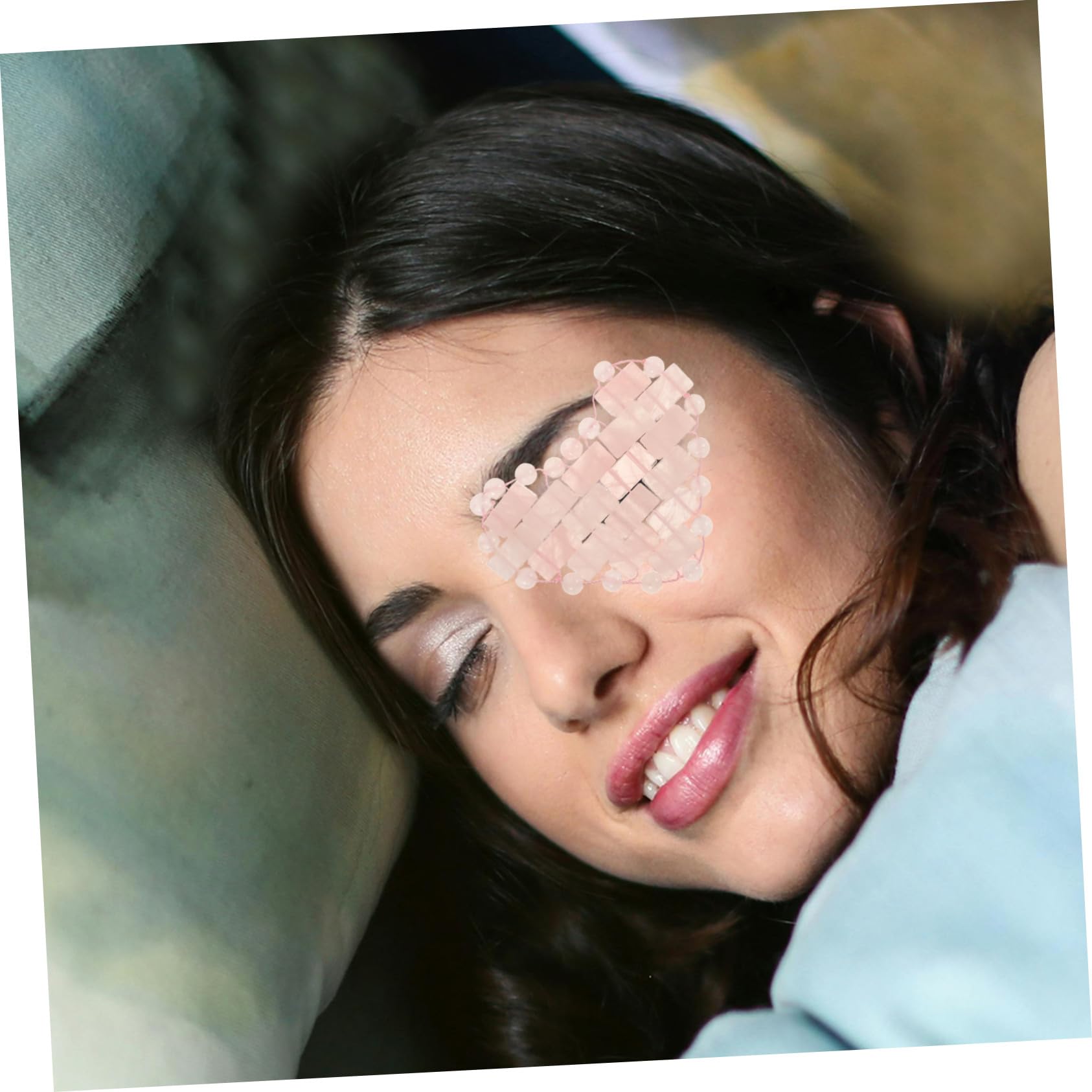 Homoyoyo Maschera Design Semplice e Elegante per Occhi per Pietra Rosa a Forma di Cuore e Freschezza per Sollievo Dalla Fatica Oculare