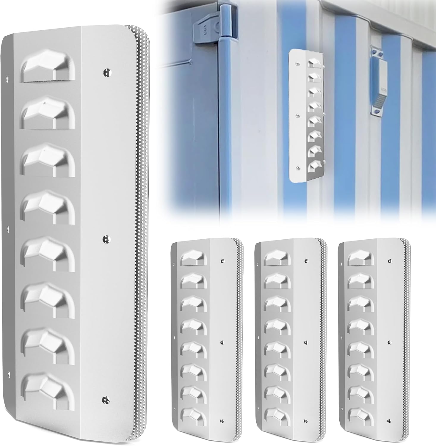 Shipping Container Vent, Aluminum Alloy Ventilation Outlet, Suitable for Shipping containers,Cross Flow Ventilation Prevents containers from overheating or Developing Condensation,4 Pcs