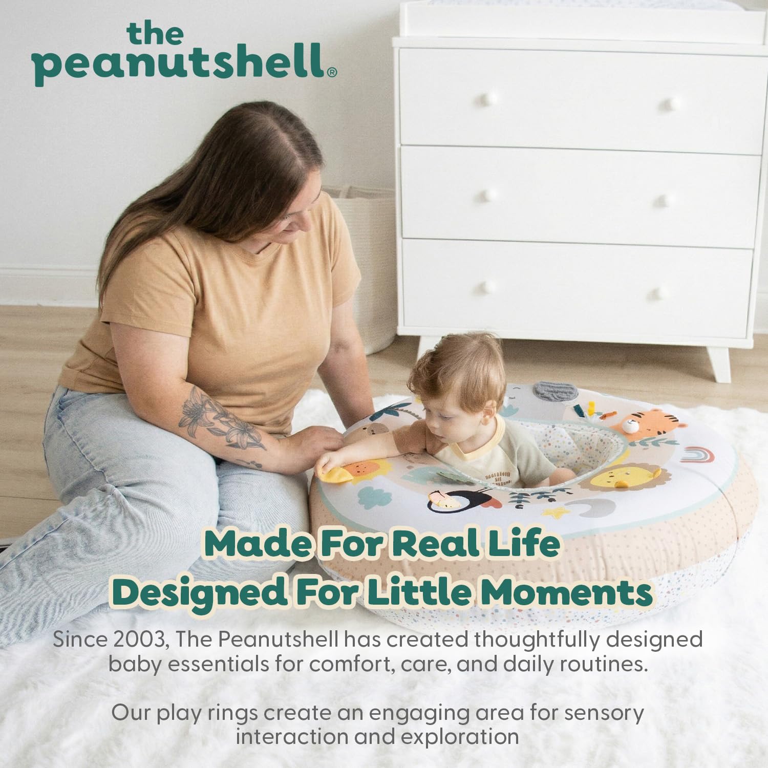 The Peanutshell Centro attività Play Ring - Safari beige | Gioca Anello Beige Safari