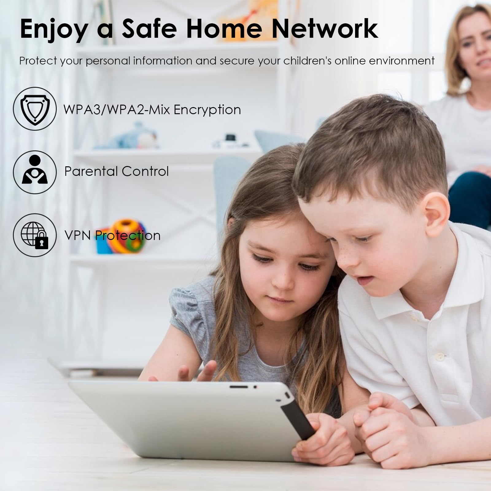 WAVLINK Système Mesh WiFi 6 AX3000 (2 Pack) - Routeur VPN Double Bande, Couverture 3200 pi², 256 Appareils, 5x5dBi, 3 Ports Gigabit, MU-MIMO