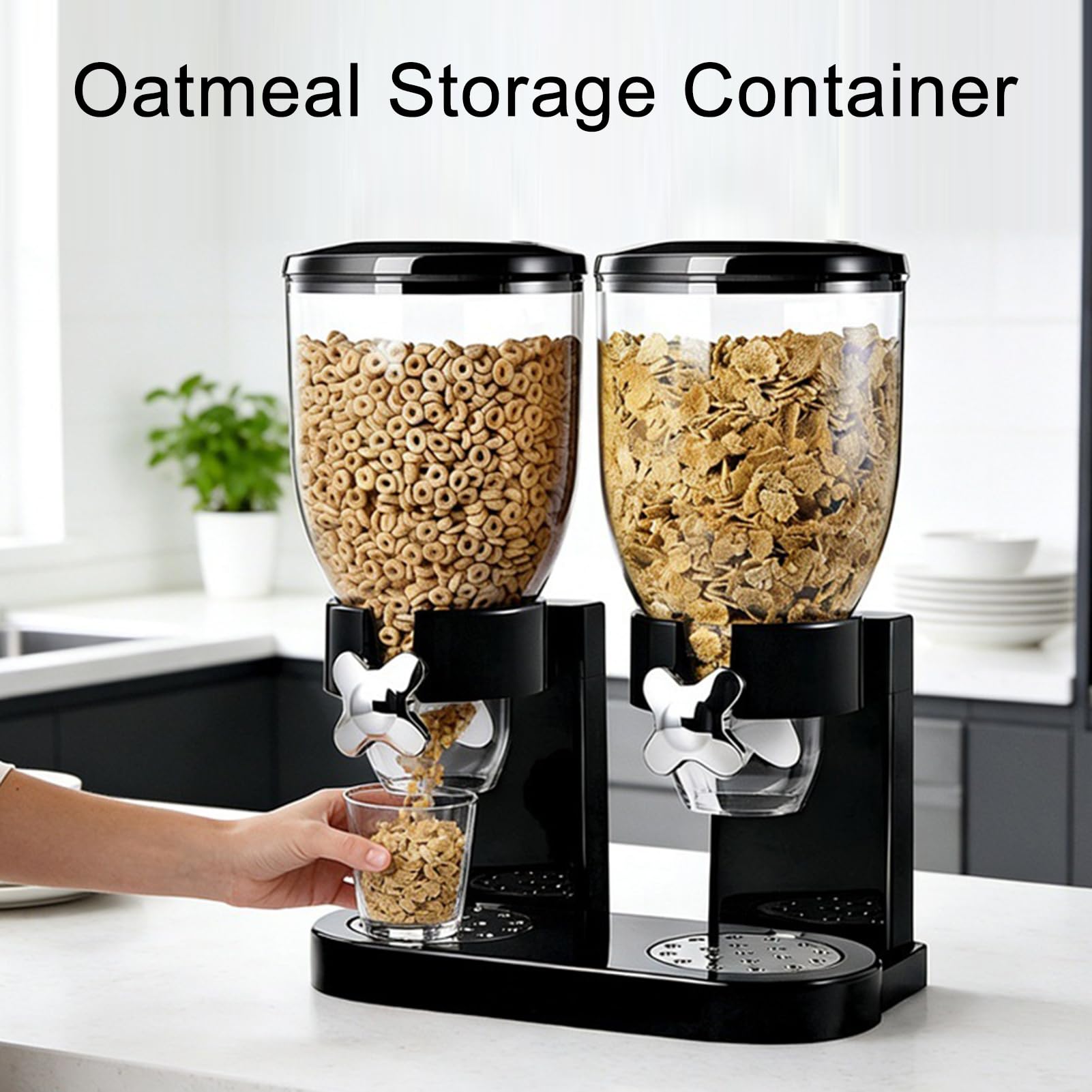 Müslispender, 2 l, großer luftdichter Behälter, Getreidespender, versiegelter Trockenfutterspender für Reis, Süßigkeiten, Kaffeebohnen