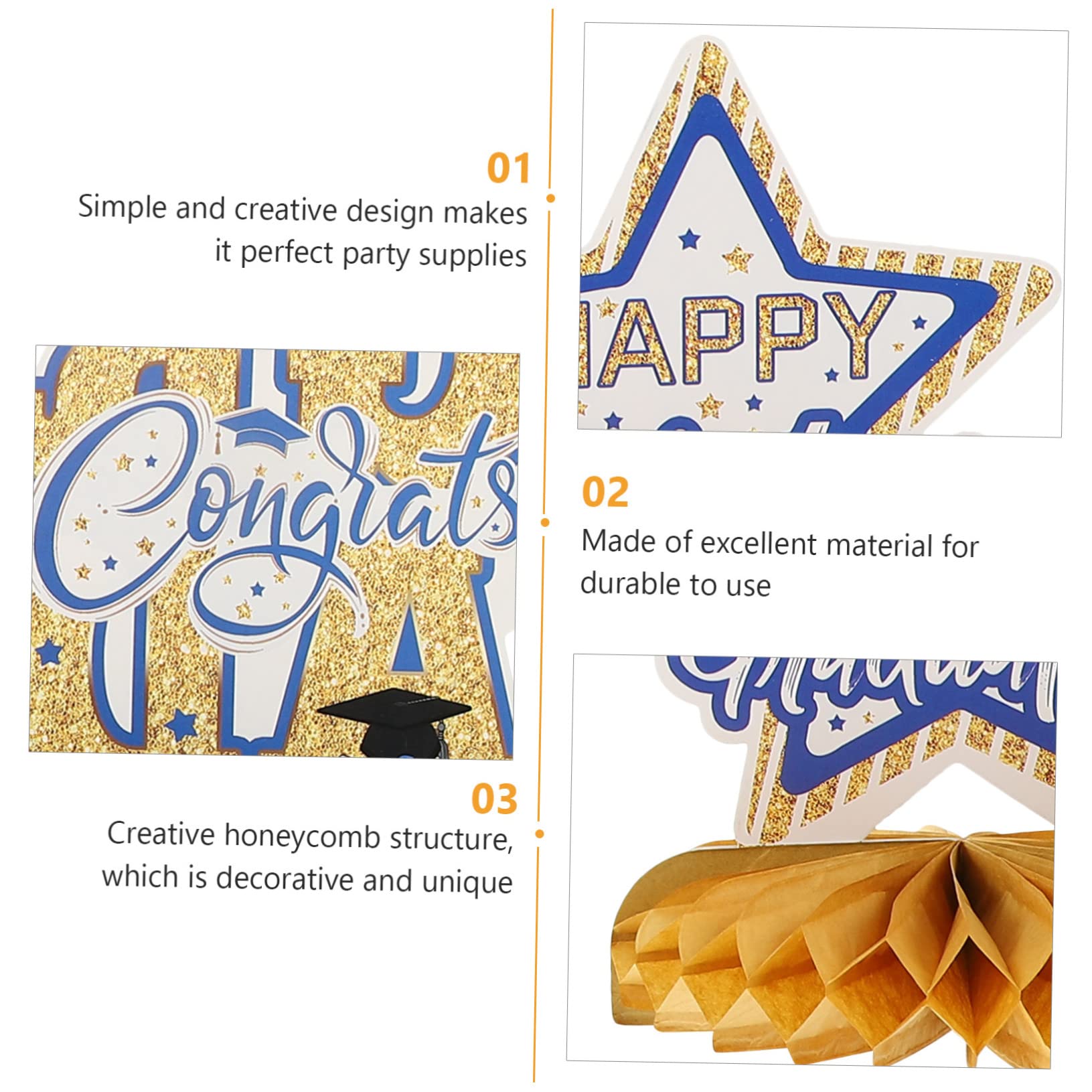 TOPBATHY 3 Sätze Abschluss-waben-ornament Hochzeit Goldene Tischdekorationen Zum Abitur Schreibtisch Dekoration Home Decor Tischdekoration Für Party Wabenkugeldekore Papier Blue 9 Stück * 3
