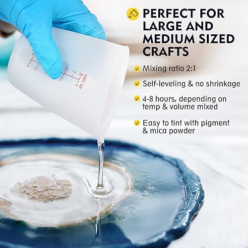 Miniatura 6 de Magicfly Kit de resina epoxi de 3 galones con bomba para profundidades de 2 a 4 pulgadas, resina epoxi transparente 21 para mesas de río, parte