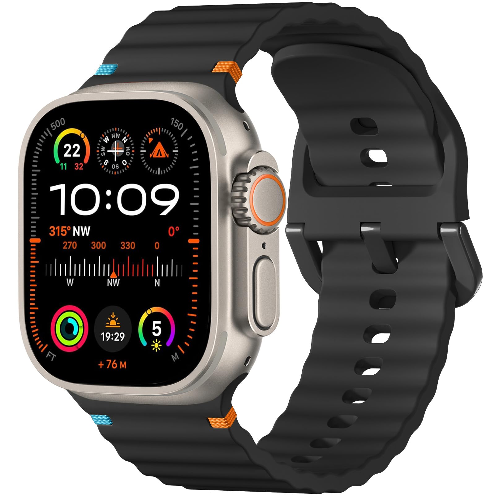 Netolo Sportowy pasek kompatybilny z Apple Watch 10, 46 mm, 44 mm, 45 mm, 49 mm, 42 mm, miękki silikon, zapasowy pasek kompatybilny z iWatch SE Series 10, 9, 8, 7, 6, 5, 4, 3, 2, 1, Ultra, dla
