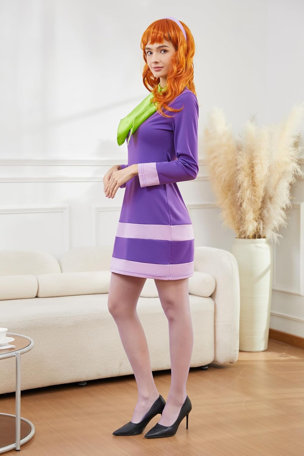 LILLIWEEN Classic Movie Velma Costume Daphne Costume Dress Halloween Coaplay for Women - Image 4