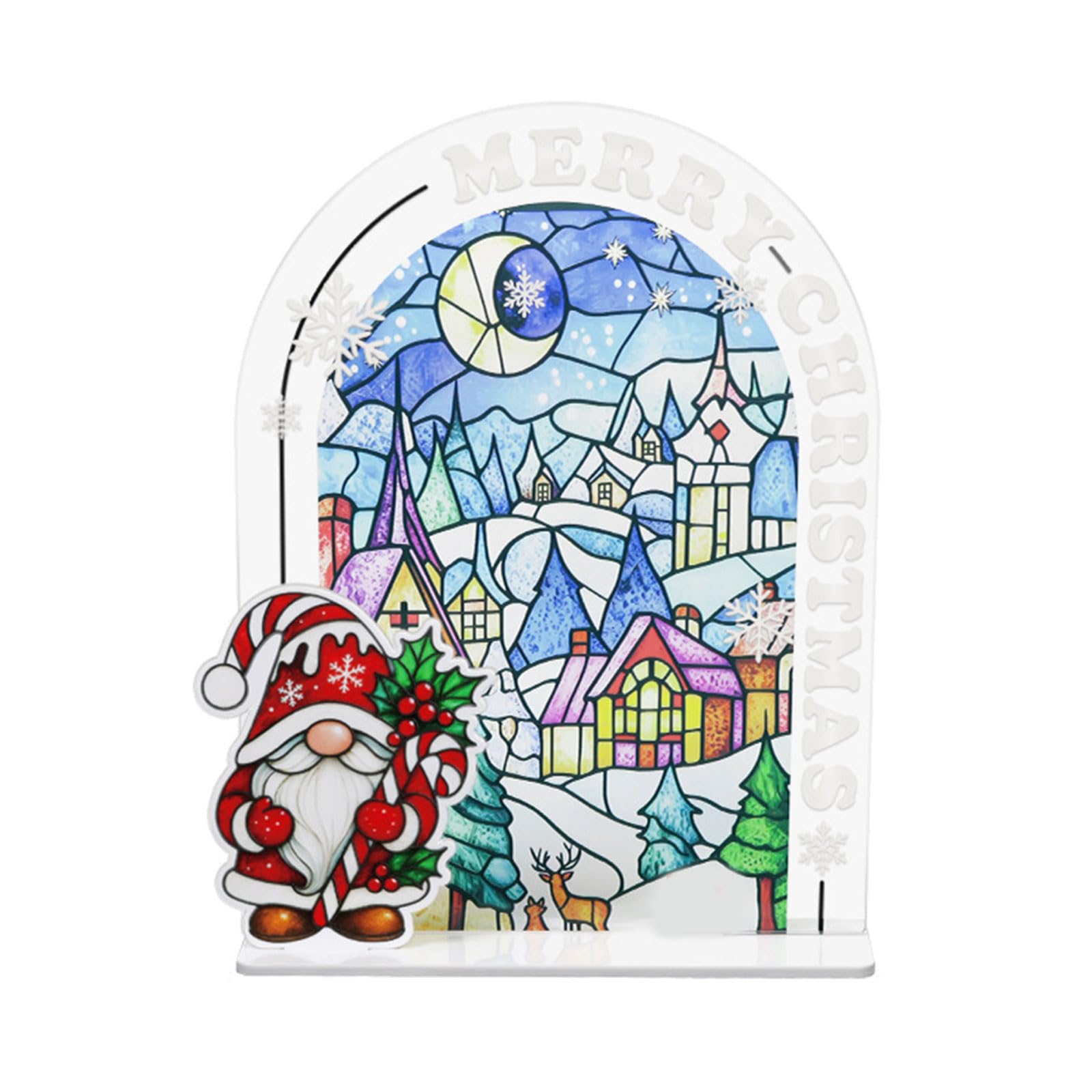 Xagmodshn E Ntryway Christmas Tabl Decor Acrylic Freestanding Holiday Accent For Desk Shelf Cabinet Mantel Small Spac Styling Christmas Tabletop Decor Acrylic Holiday Desk Decoration Freestanding Shelf Accent