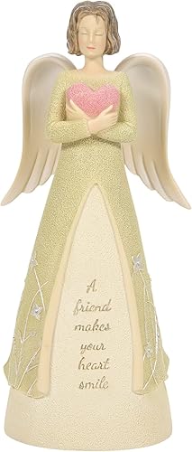 Enesco Foundations Friend Makes Your Heart Smile - Figura de ángel, 7.8 pulgadas, multicolor